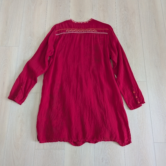 Johnny Was Red Festival Embroidered Tunic - Picture 3 of 6